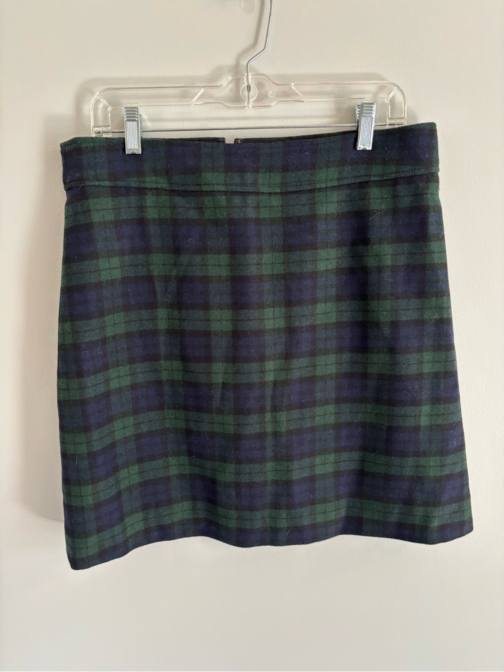 J Crew Blackwatch Green and Navy Plaid Women's Skirt Size 12